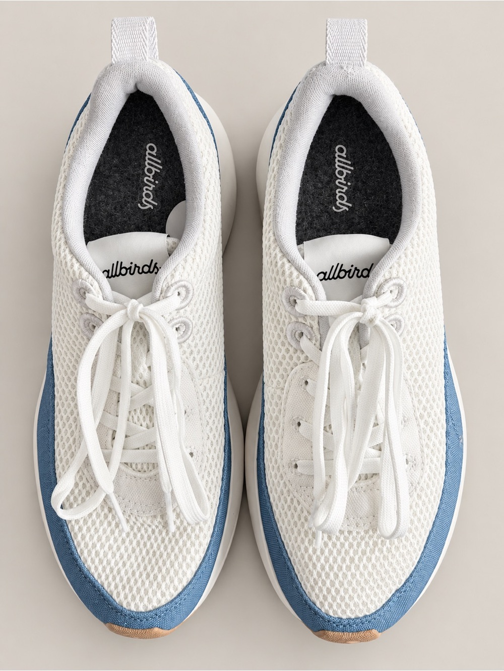 Allbirds Women’s Tree Runner Go Sneakers White Blue Size 9 Lightweight Shoes